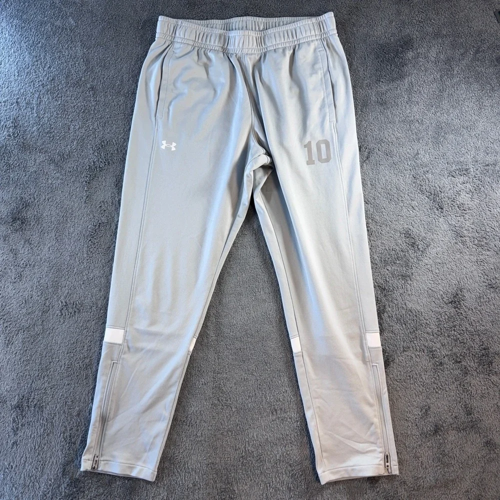 #10 Under Armour Mens Gray Soccer Training Joggers Pants Size Medium #10 Graphic